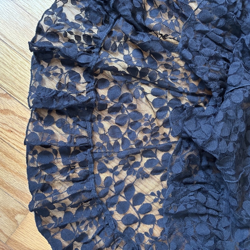 Teri Jon Dress LACE OVERLAY ONLY Womens 14 Black Witchy Whimsigoth Ricky Freeman - Picture 10 of 12